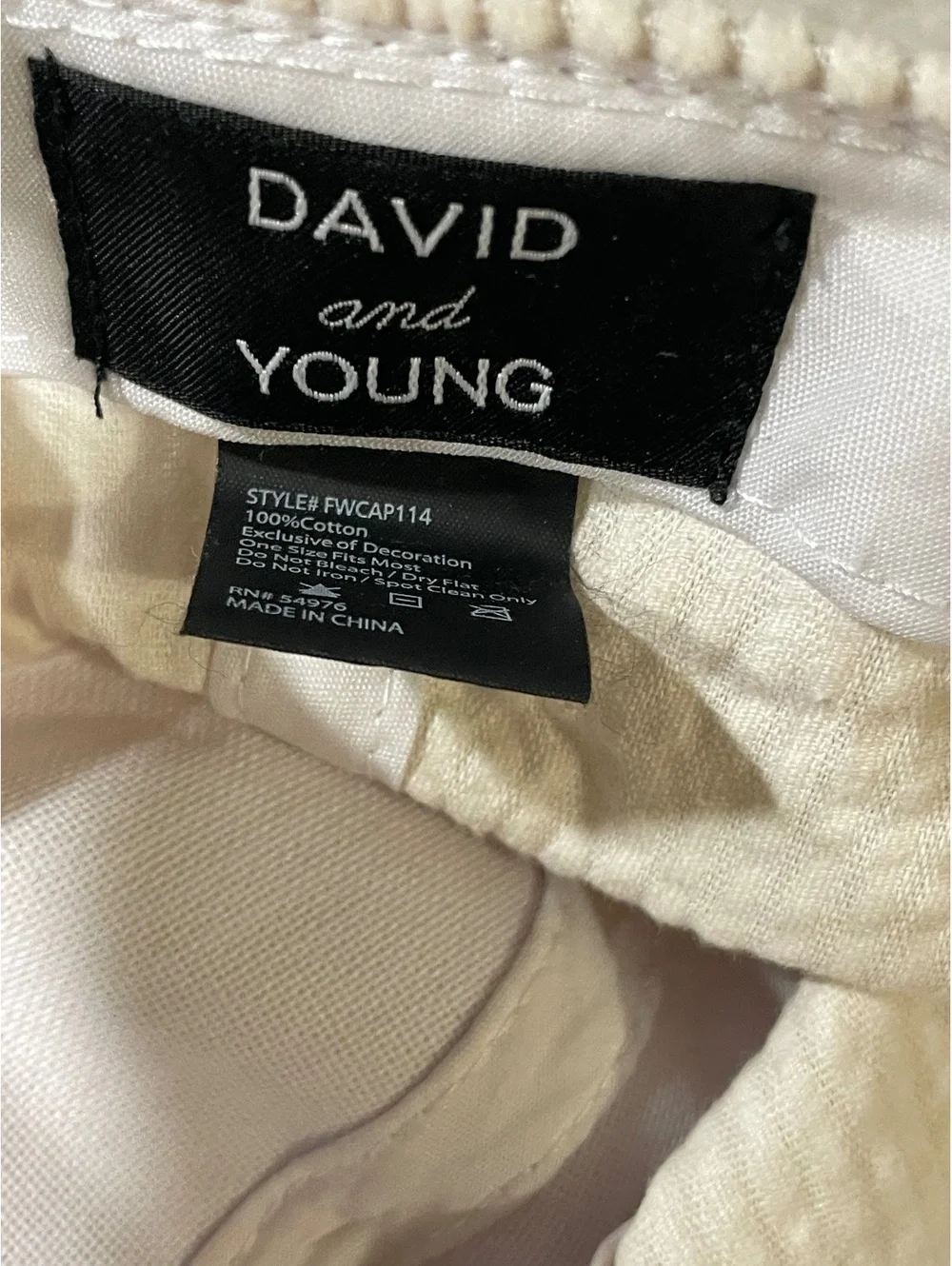 David & Young Howdy Darlin’ White Corduroy Trucker Hat Adjustable Western Cap